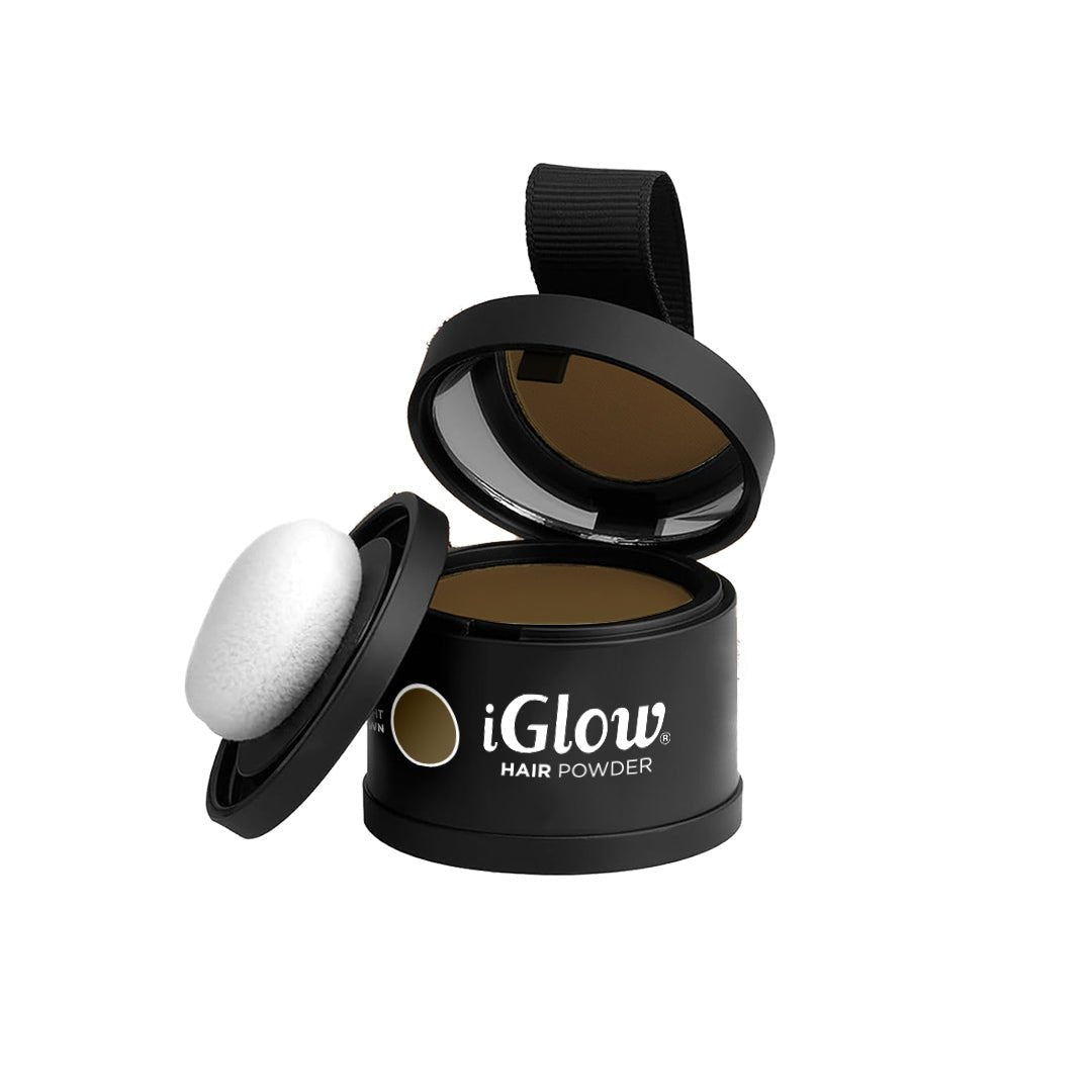 iGlow Hair Powder – Light Brown - iGlow Cosmetics