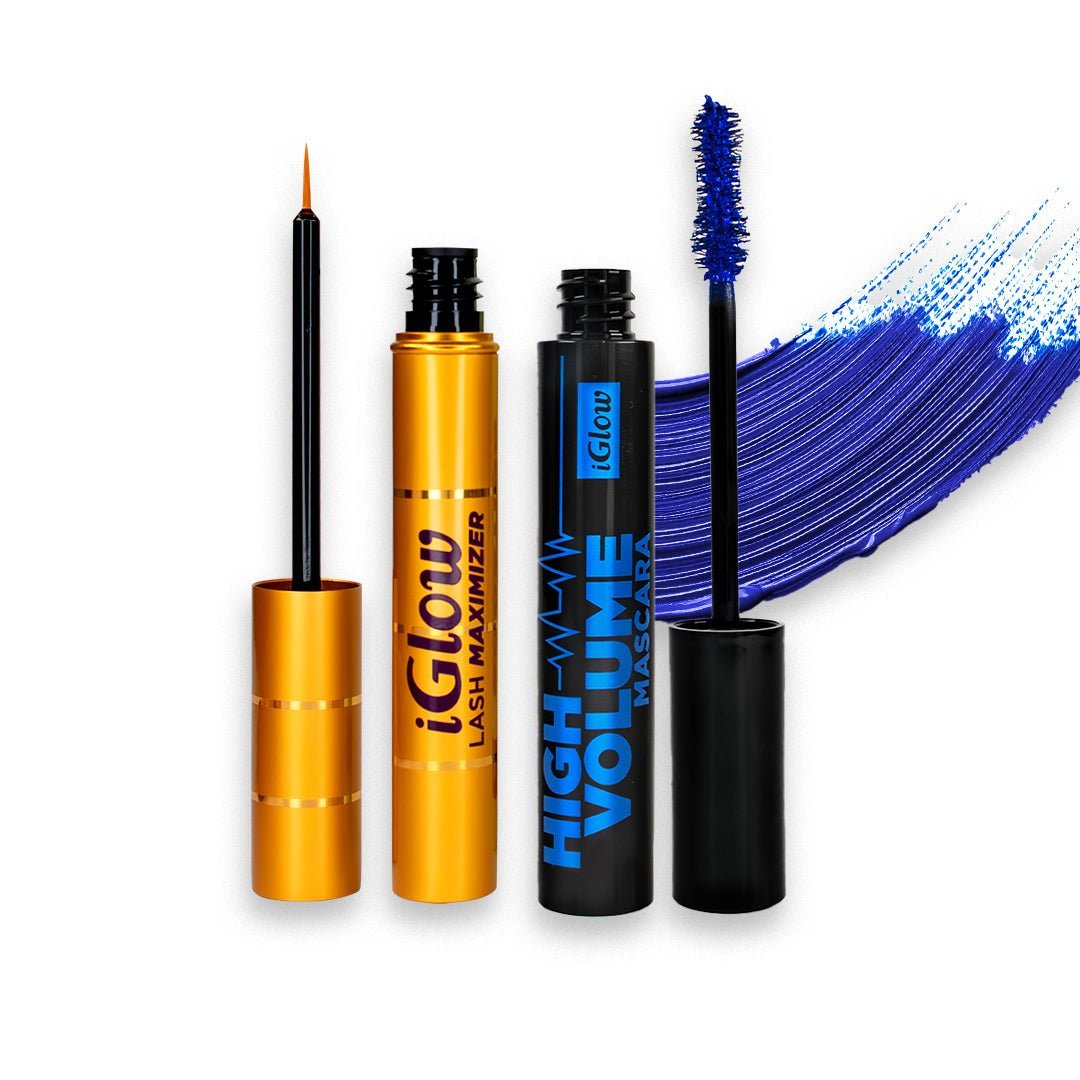 iGlow Lash Serum &amp; High Volume Mascara Kit - Blue - iGlow Cosmetics