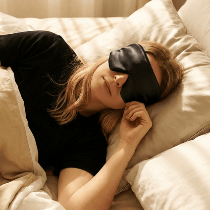 iGlow Silk Sleep Mask, Black - iGlow Cosmetics